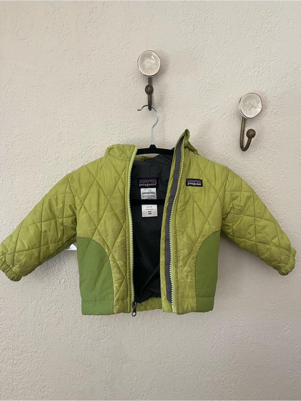 Patagonia Kids Light Green Quilted Puffer Jacket